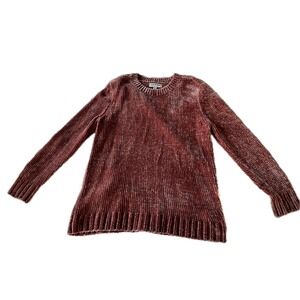 Orvis Womens Large Long Sleeve Chenille Sweater Rose Pink Cozy